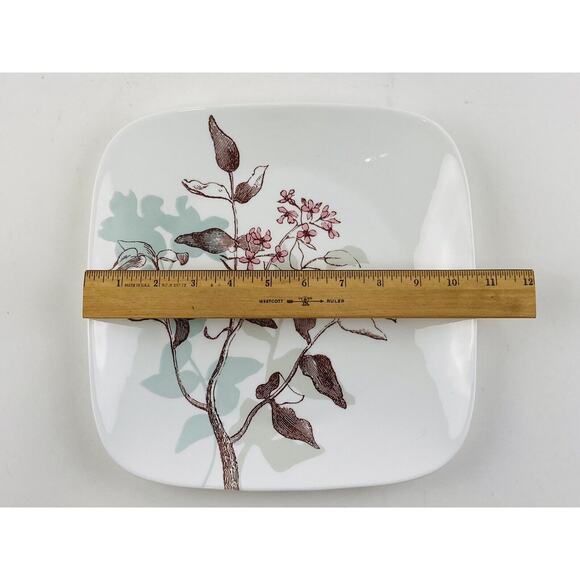 Corelle Twilight Grove Square Flower Set Of 7 4 Dinner 3 Salad Plates 10" 8.25" - Picture 6 of 7